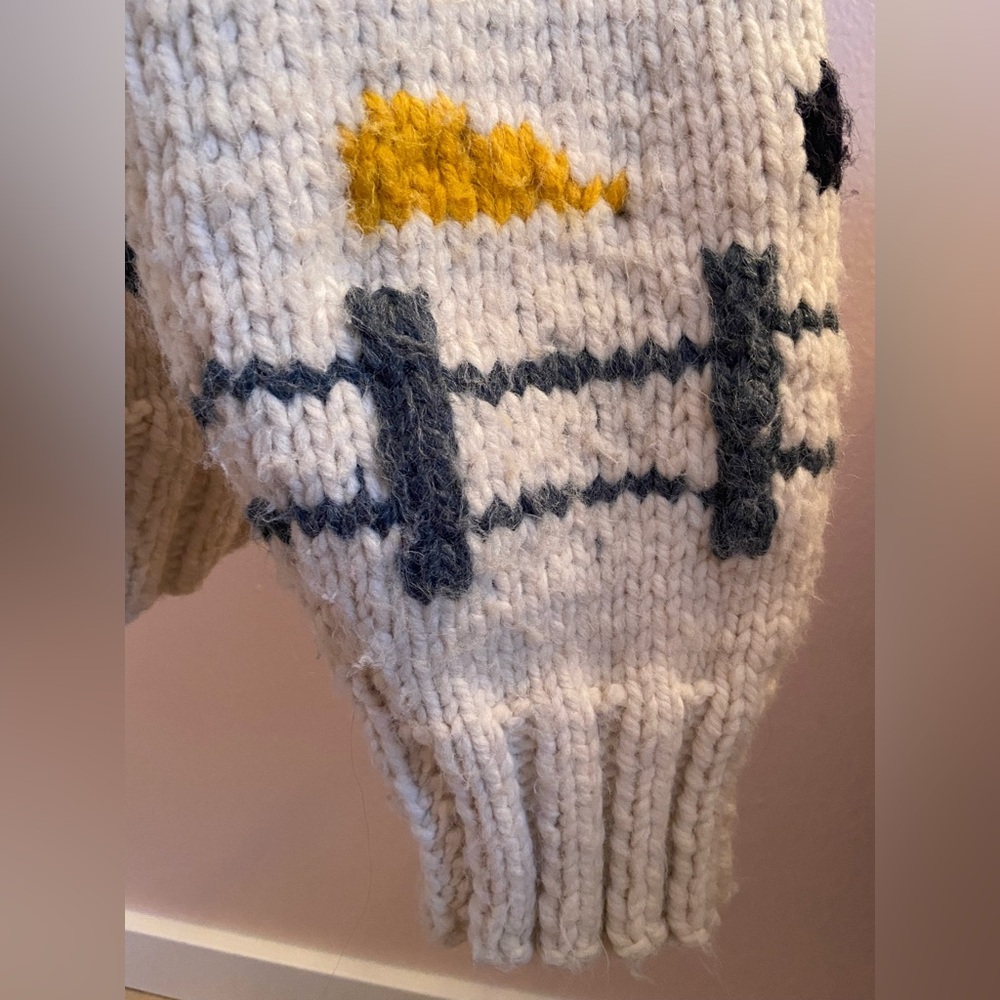 RARE Vintage HandKnit Mary Maxim Pattern Project Hail Mary Curling Sweater - Picture 6 of 11